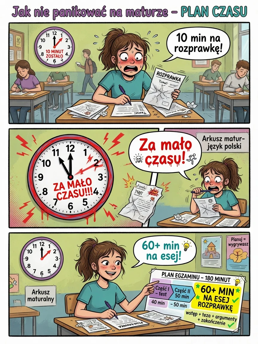 Komiks: na wypracowanie zostaw ponad godzinę — to najwięcej punktów.