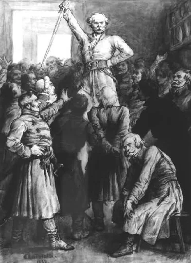 Ilustracja Michała Andriollego do „Pana Tadeusza”.